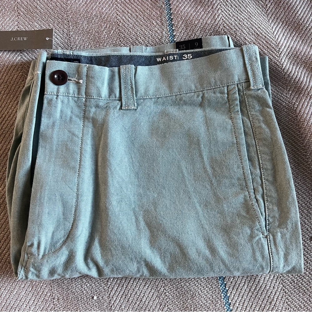 J.Crew Olive Green Linen/Chino Shorts